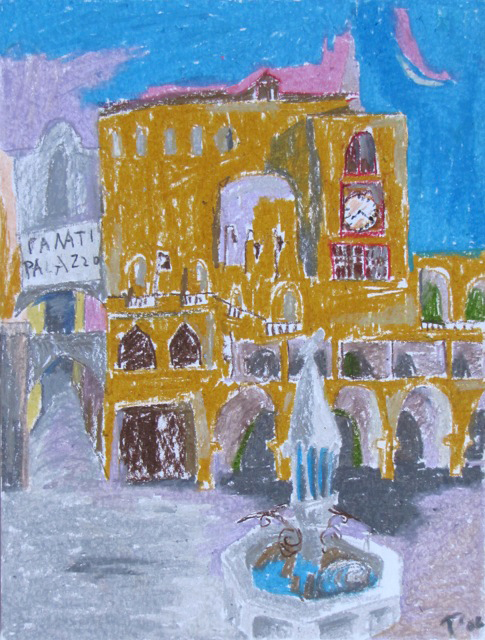 Rhodose vanalinn, Rhodos, 2006, pastell A3
