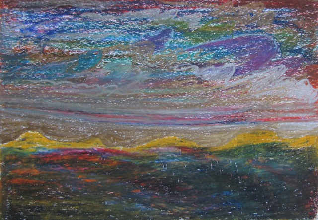 Egeuse meri, Rhodos, 2006, pastell A3