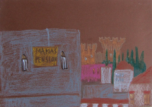 Külalistemaja, Rhodos, 2006, pastell A3